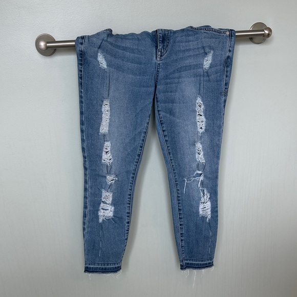 Level 99 Denim - Level 99 Ripped Blue Skinny Jeans